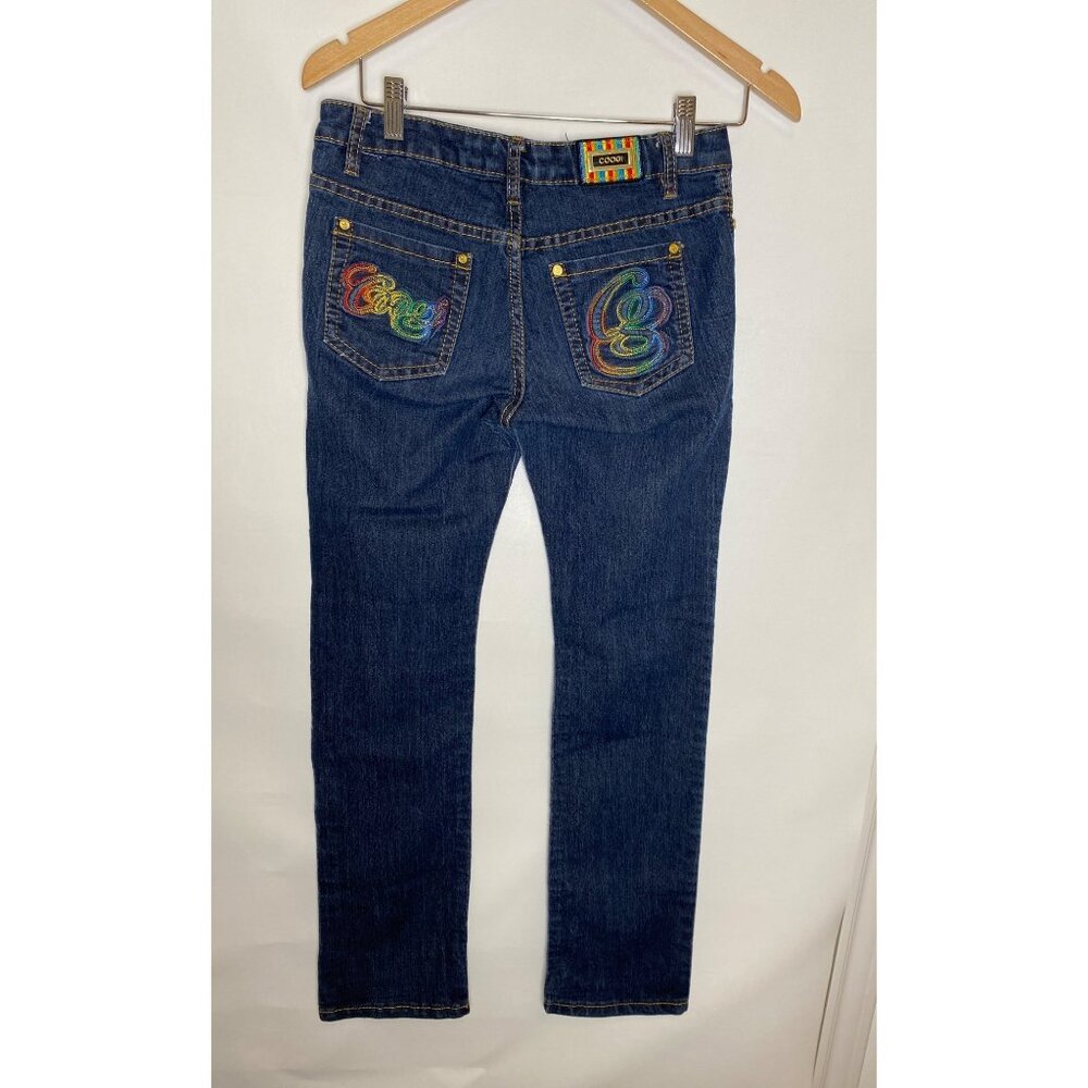COOGI Jeans Embroidered Rainbow Straight Leg, Size 5/6